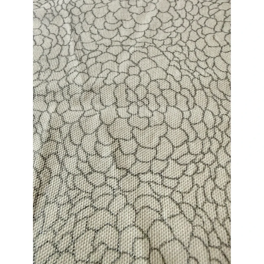 Calvin Klein Tablecloth White and Silver Abstract Floral Pattern